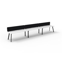 Rapidline Eternity Workstation Single Sided 3 Person Black Eco Screen 3600W x 730mmH W/B