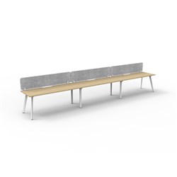 Rapidline Eternity Workstation Single Sided 3 Person Grey Eco Screen 4500W x 730mmH O/W