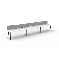 Rapidline Eternity Workstation Single Sided 3 Person Grey Eco Screen 4500W x 730mmH W/B
