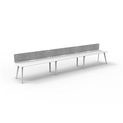 Rapidline Eternity Workstation Single Sided 3 Person Grey Eco Screen 4500W x 730mmH W/W