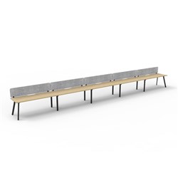 Rapidline Eternity Workstation Single Sided 5 Person Grey Eco Screen 6000W x 730mmH O/B