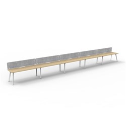 Rapidline Eternity Workstation Single Sided 5 Person Grey Eco Screen 7500W x 730mmH O/W