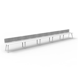 Rapidline Eternity Workstation Single Sided 5 Person Grey Eco Screen 7500W x 730mmH W/W