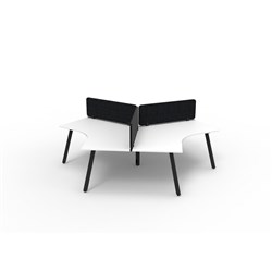 Rapidline Deluxe Infinity 120 Degree Desk Eternity Leg Black Eco Screen 3 Ppl 2866mmW Wht/B
