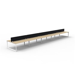 Rapidline Deluxe Infinity Desk Loop Leg Double Sided Blk Eco Screen 10 Person 9000mmW O/W