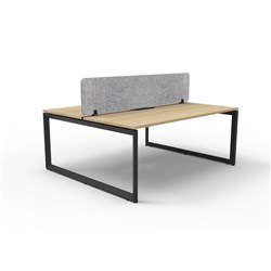 Rapidline Deluxe Infinity Desk Loop Leg Double Sided Grey Eco Screen 2 Person 1500mmW Oak/Bl
