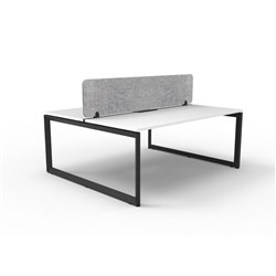Rapidline Deluxe Infinity Desk Loop Leg Double Sided Grey Eco Screen 2 Person 1500mmW W/B