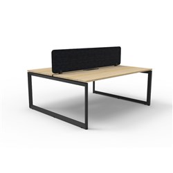 Rapidline Deluxe Infinity Desk Loop Leg Double Sided Blk Eco Screen 2 Person 1800mmW Oak/Bl