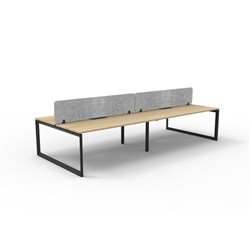 Rapidline Deluxe Infinity Desk Loop Leg Double Sided Grey Eco Screen 4 Person 2400mmW Oak/Bl