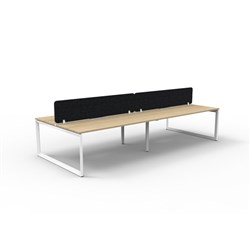 Rapidline Deluxe Infinity Desk Loop Leg Double Sided Blk Eco Screen 4 Person 3000mmW Oak/Wh