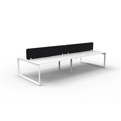 Rapidline Deluxe Infinity Desk Loop Leg Double Sided Blk Eco Screen 4 Person 3000mmW W/W