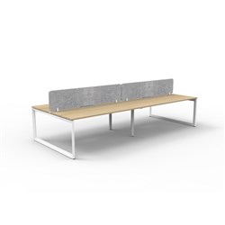 Rapidline Deluxe Infinity Desk Loop Leg Double Sided Grey Eco Screen 4 Person 3600mmW Oak/Wh