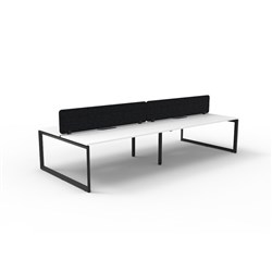 Rapidline Deluxe Infinity Desk Loop Leg Double Sided Blk Eco Screen 4 Person 3600mmW W/B