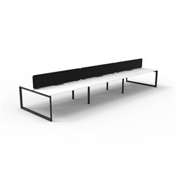 Rapidline Deluxe Infinity Desk Loop Leg Double Sided Blk Eco Screen 6 Person 3600mmW Wht/Bl