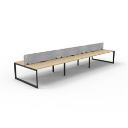 Rapidline Deluxe Infinity Desk Loop Leg Double Sided Grey Eco Screen 6 Person 4500mmW Oak/Bl