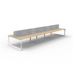 Rapidline Deluxe Infinity Desk Loop Leg Double Sided Grey Eco Screen 6 Person 4500mmW Oak/Wh