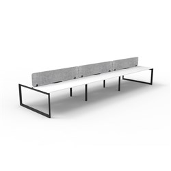 Rapidline Deluxe Infinity Desk Loop Leg Double Sided Grey Eco Screen 6 Person 5400mmW Wht/Bl
