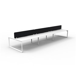 Rapidline Deluxe Infinity Desk Loop Leg Double Sided Blk Eco Screen 6 Person 5400mmW Wht/Wh
