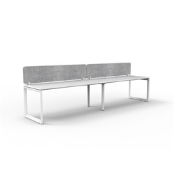 Rapidline Deluxe Infinity Desk Loop Leg Single Sided Grey Eco Screen 2 Person 2400mmW Wht/Wh
