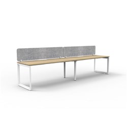 Rapidline Deluxe Infinity Desk Loop Leg Single Sided Grey Eco Screen 2 Person 3000mmW Oak/Wh
