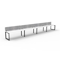 Rapidline Deluxe Infinity Desk Loop Leg Single Sided Grey Eco Screen 4 Person 7200mmW Wht/Bl