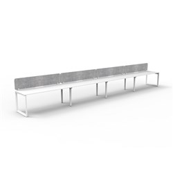 Rapidline Deluxe Infinity Desk Loop Leg Single Sided Grey Eco Screen 4 Person 7200mmW Wht/Wh
