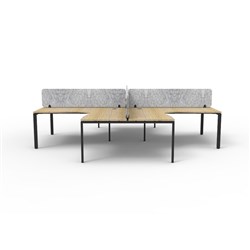 Rapidline Deluxe Infinity Profile Leg Corner Desk Grey Eco Screen 4P 3000/3000mmW O/B