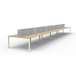 Rapidline Deluxe Infinity Desk Profile Leg Double Sided Grey Eco Screen 10 Ppl 9000mmW O/W
