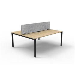 Rapidline Deluxe Infinity Desk Profile Leg Double Sided Grey Eco Screen 2 Ppl 1200mmW Oak/B
