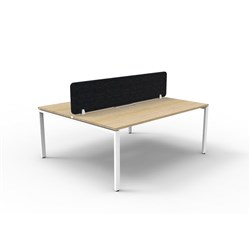 Rapidline Deluxe Infinity Desk Profile Leg Double Sided Black Eco Screen 2 Ppl 1200mmW Oak/W