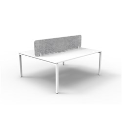 Rapidline Deluxe Infinity Desk Profile Leg Double Sided Grey Eco Screen 2 Ppl 1200mmW Wht/W