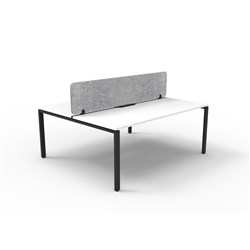 Rapidline Deluxe Infinity Desk Profile Leg Double Sided Grey Eco Screen 2 Ppl 1500mmW Wht/B