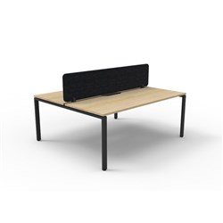 Rapidline Deluxe Infinity Desk Profile Leg Double Sided Black Eco Screen 2 Ppl 1800mmW Oak/B