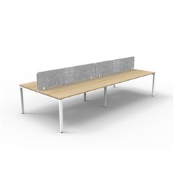 Rapidline Deluxe Infinity Desk Profile Leg Double Sided Grey Eco Screen 4 Ppl 2400mmW Oak/W