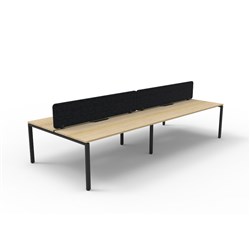 Rapidline Deluxe Infinity Desk Profile Leg Double Sided Black Eco Screen 4 Ppl 3000mmW Oak/B