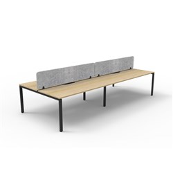 Rapidline Deluxe Infinity Desk Profile Leg Double Sided Grey Eco Screen 4 Ppl 3000mmW Oak/B