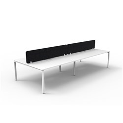 Rapidline Deluxe Infinity Desk Profile Leg Double Sided Black Eco Screen 4 Ppl 3000mmW Wht/W