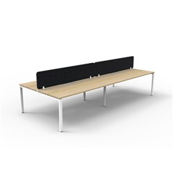 Rapidline Deluxe Infinity Desk Profile Leg Double Sided Black Eco Screen 4 Ppl 3600mmW Oak/W