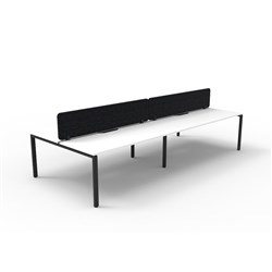 Rapidline Deluxe Infinity Desk Profile Leg Double Sided Black Eco Screen 4 Ppl 3600mmW Wht/B