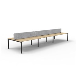 Rapidline Deluxe Infinity Desk Profile Leg Double Sided Grey Eco Screen 6 Ppl 3600mmW Oak/B
