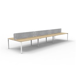 Rapidline Deluxe Infinity Desk Profile Leg Double Sided Grey Eco Screen 6 Ppl 3600mmW Oak/W