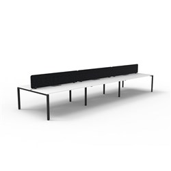Rapidline Deluxe Infinity Desk Profile Leg Double Sided Black Eco Screen 6 Ppl 3600mmW Wht/B
