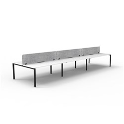 Rapidline Deluxe Infinity Desk Profile Leg Double Sided Grey Eco Screen 6 Ppl 5400mmW Wht/B
