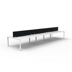 Rapidline Deluxe Infinity Desk Profile Leg Double Sided Black Eco Screen 6 Ppl 5400mmW Wht/W
