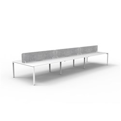 Rapidline Deluxe Infinity Desk Profile Leg Double Sided Grey Eco Screen 6 Ppl 5400mmW Wht/W