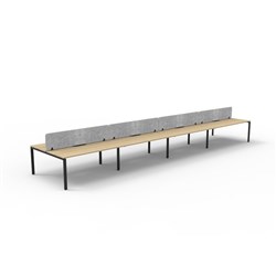 Rapidline Deluxe Infinity Desk Profile Leg Double Sided Grey Eco Screen 8 Ppl 6000mmW Oak/B