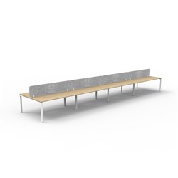 Rapidline Deluxe Infinity Desk Profile Leg Double Sided Grey Eco Screen 8 Ppl 7200mmW Oak/W