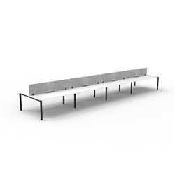 Rapidline Deluxe Infinity Desk Profile Leg Double Sided Grey Eco Screen 8 Ppl 7200mmW Wht/B