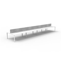 Rapidline Deluxe Infinity Desk Profile Leg Double Sided Grey Eco Screen 8 Ppl 7200mmW Wht/W