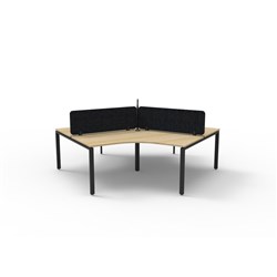 Rapidline Deluxe Infinity 120 Degree Desk Profile Leg Black Eco Screen 3 Ppl 2866mmW Oak/B